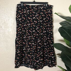 ModCloth Black Floral Culottes